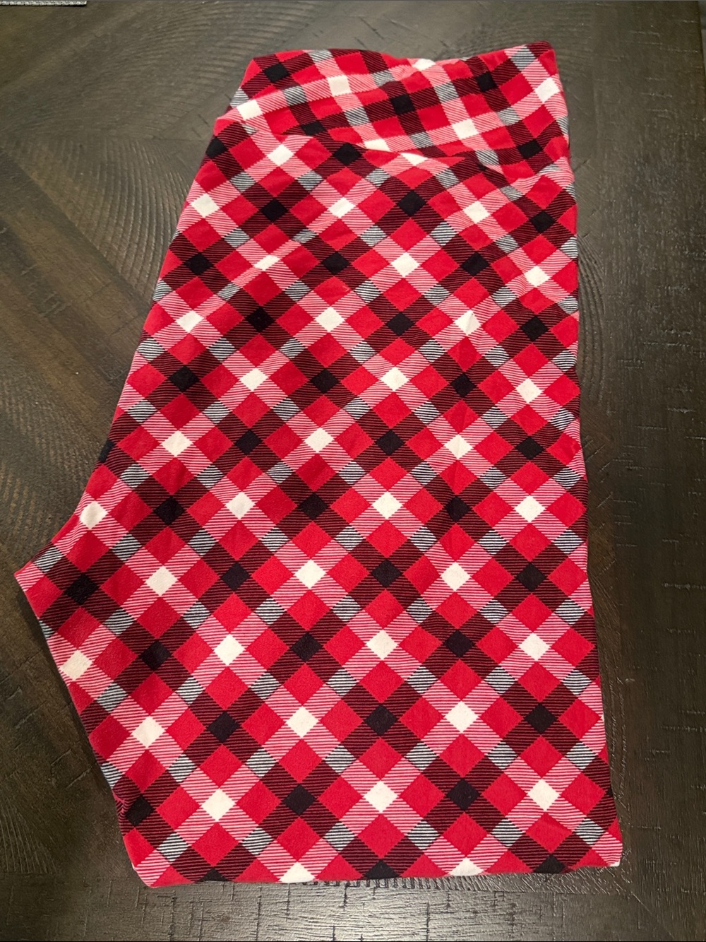 LuLaRoe Red Black White Plaid Leggings